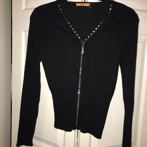 Bellini Beautiful black sweater with rhinestones!!